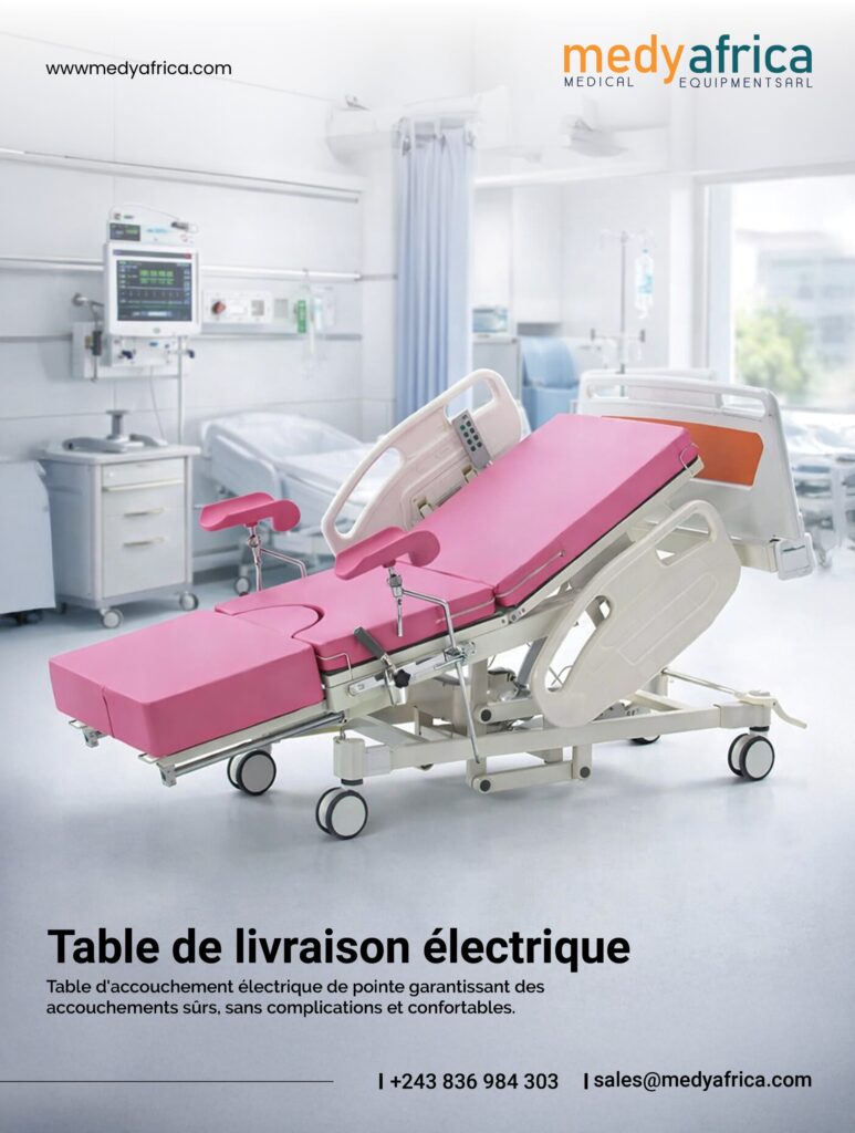Table de livraison électrique pour maternité à Kinshasa RDC