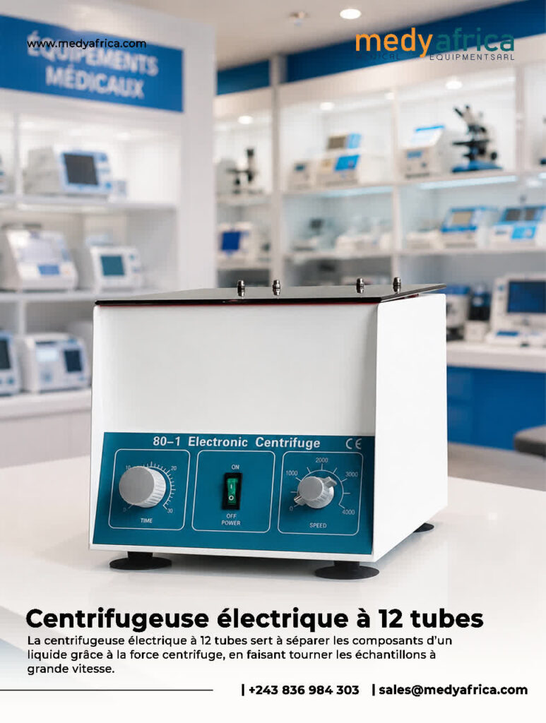 Centrifugeuse électrique à 12 tubes pour laboratoire médical.