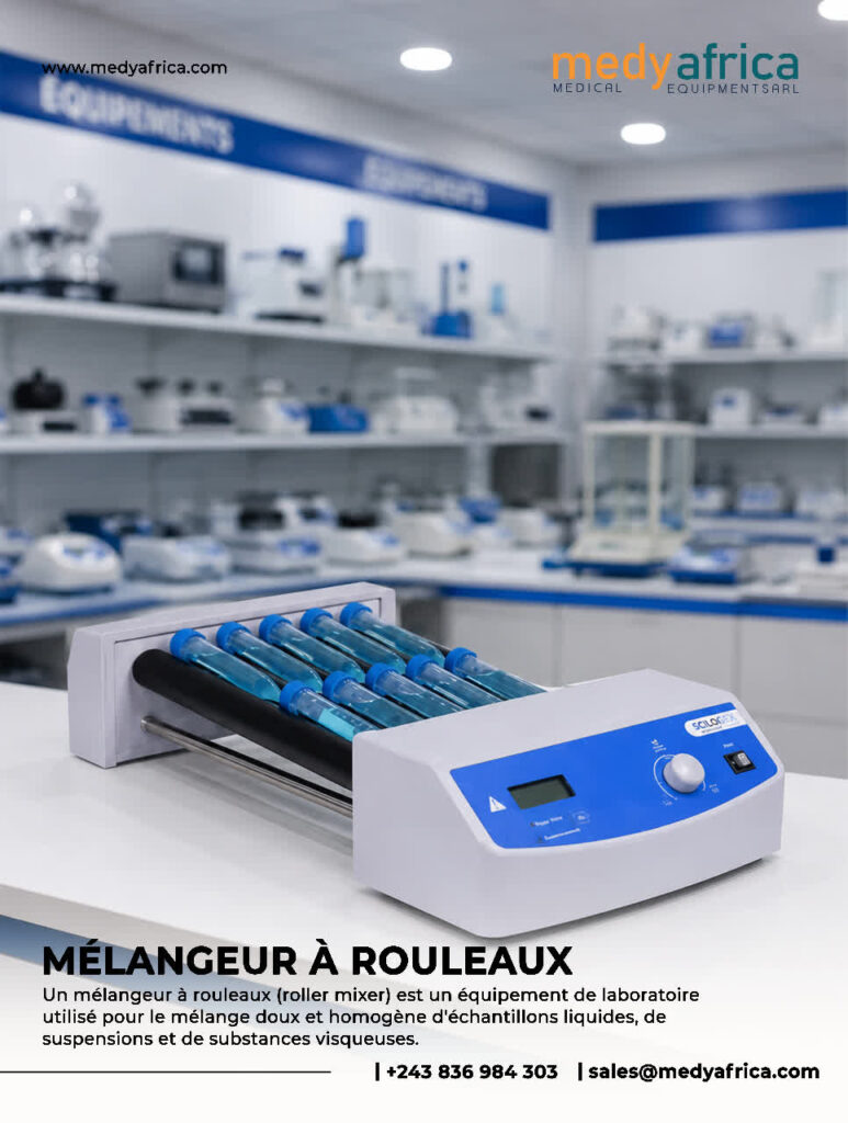 Mélangeur à rouleaux de laboratoire avec plusieurs tubes d’échantillons