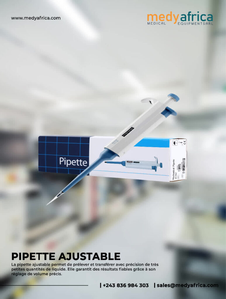 Pipette ajustable pour équipements de laboratoire à Kinshasa
